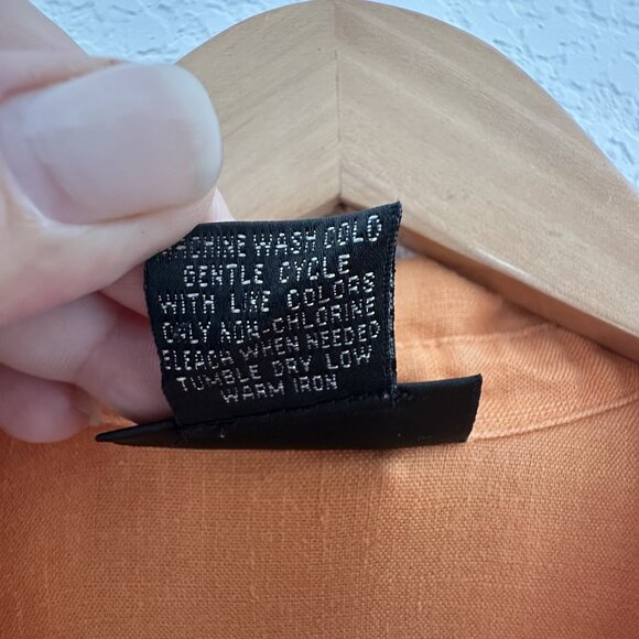 Style&Co Linen Button Up Womens 12 Orange Kimono‎ Sleeve Casual Lagenlook READ - Picture 4 of 11